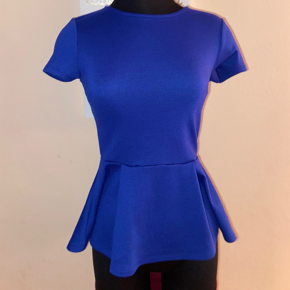 Royal blue peplum top